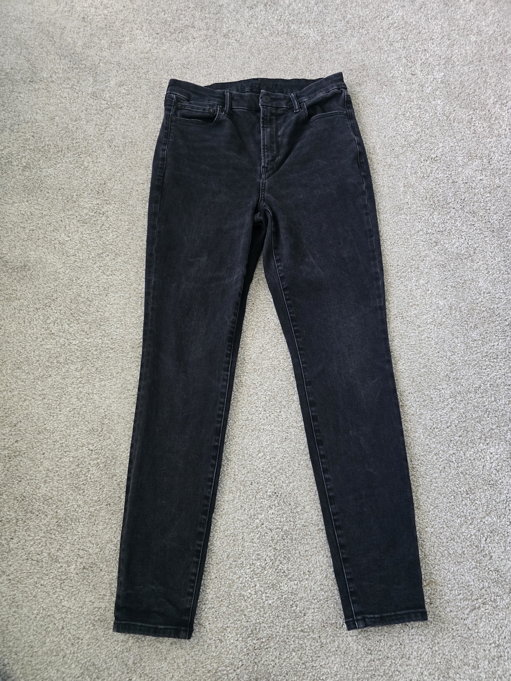 American Eagle Outfitters Luxe Stretch Black High-Rise Skinny Jeans Sz Medium